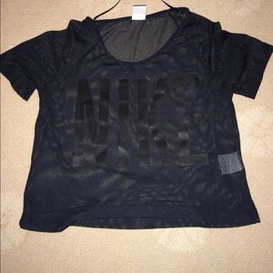 Black nike Dri-fit mesh athletic wear t shirt